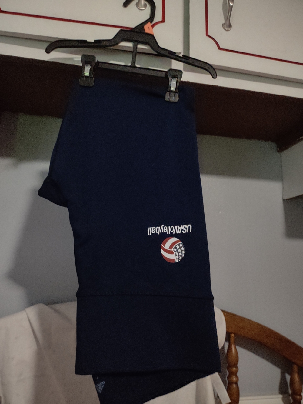 Adidas Ladies L USA Volleyball Navy Leggings - Picture 8 of 9